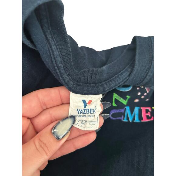 Vintage Yazbek Cozumel Mexico Souvenir Long Sleeve Shirt Blue Graphic Size Large - Picture 4 of 4